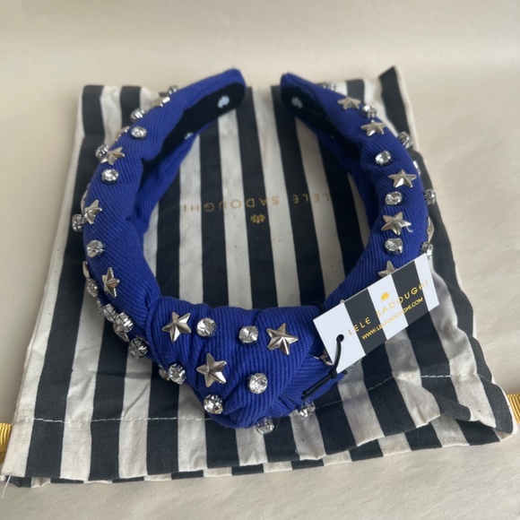 Lele Sadoughi Crystal Star Woven Cowboy Bluestar Studded Embellished Headband main image 9